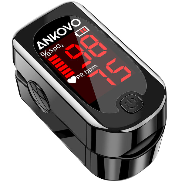 ANKOVO Pulse Oximeter Fingertip, Blood Oxygen Saturation Monitor with Pulse Rate, Heart Rate Monitor